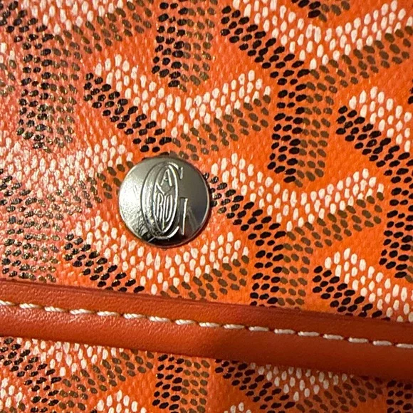 Goyard Orange Chevron Snap Wallet - Picture 6 of 10